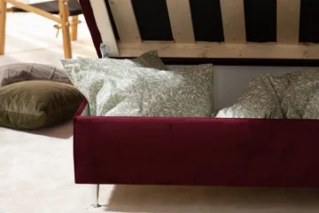 Alessia Komplett Sängpaket med Förvaring LED-belysning 180x200 cm - Röd - Möbler - Säng - Säng med förvaring