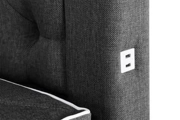 Alessia Komplett Sängpaket med Förvaring LED-belysning 180x200 cm - Svart - Möbler - Säng - Säng med förvaring