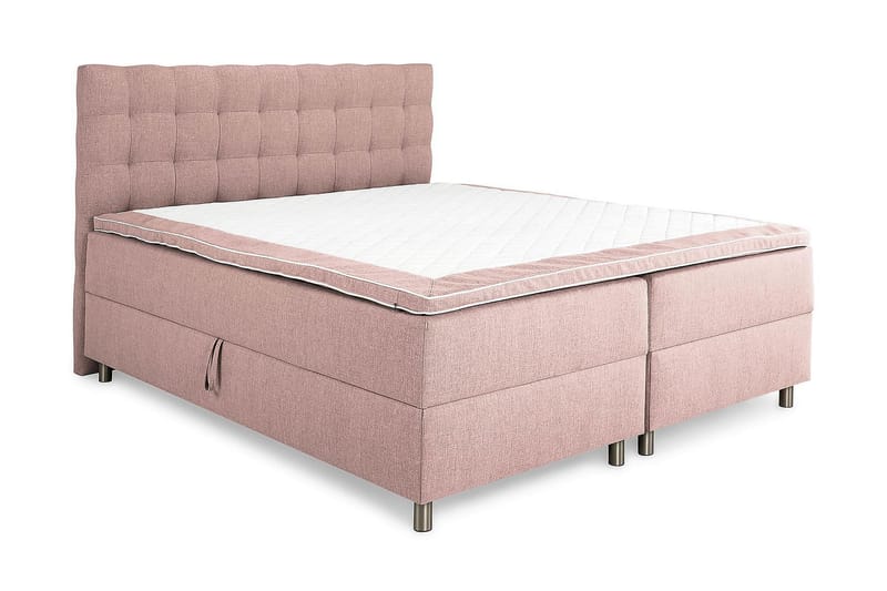 Box Bed Suset 160x200 - Rosa - Dubbelsäng med förvaring - Säng med förvaring