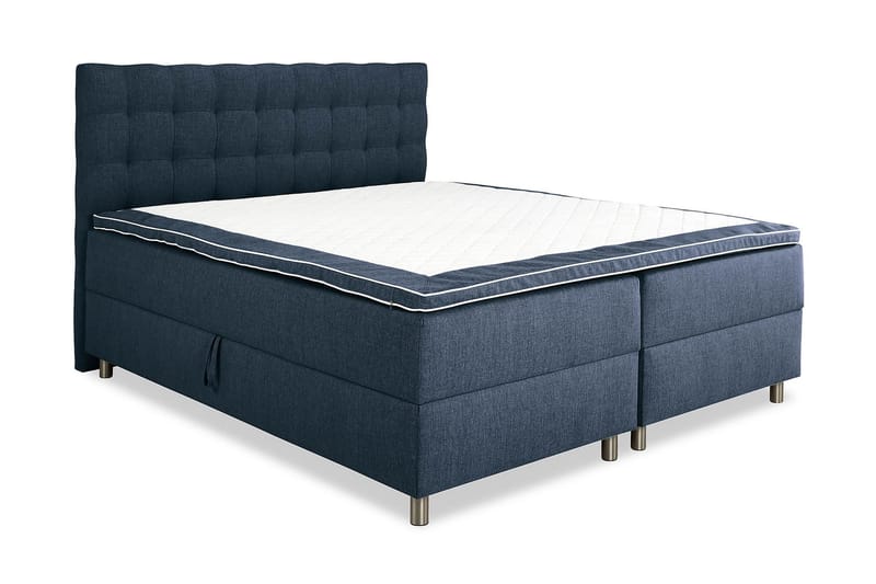 Box Bed Suset 180x200 - Mörkblå - Dubbelsäng med förvaring - Säng med förvaring