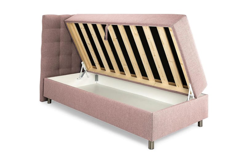 Box Bed Suset 80x200 - Rosa - Dubbelsäng med förvaring - Säng med förvaring