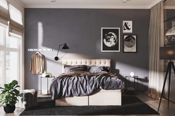 Boxy Box Bed 160x200 cm - Beige - Möbler - Säng - Säng med förvaring