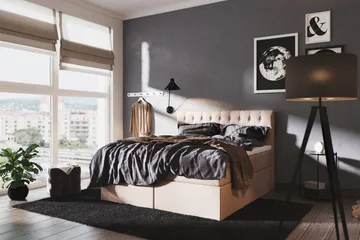 Boxy Box Bed 180x200 cm - Beige - Möbler - Säng - Säng med förvaring