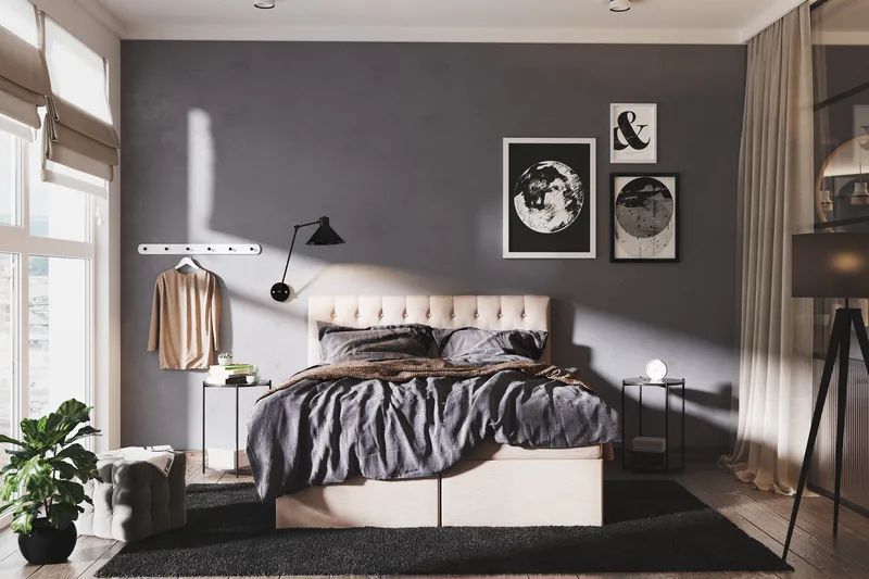 Boxy Box Bed 180x200 cm - Beige - Möbler - Säng - Säng med förvaring