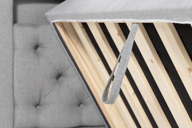 Förvaringssäng Alessia med LED-belysning 160x200 - Grå - Möbler - Säng - Säng med förvaring