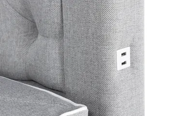 Förvaringssäng Alessia med LED-belysning 160x200 - Grå - Möbler - Säng - Säng med förvaring