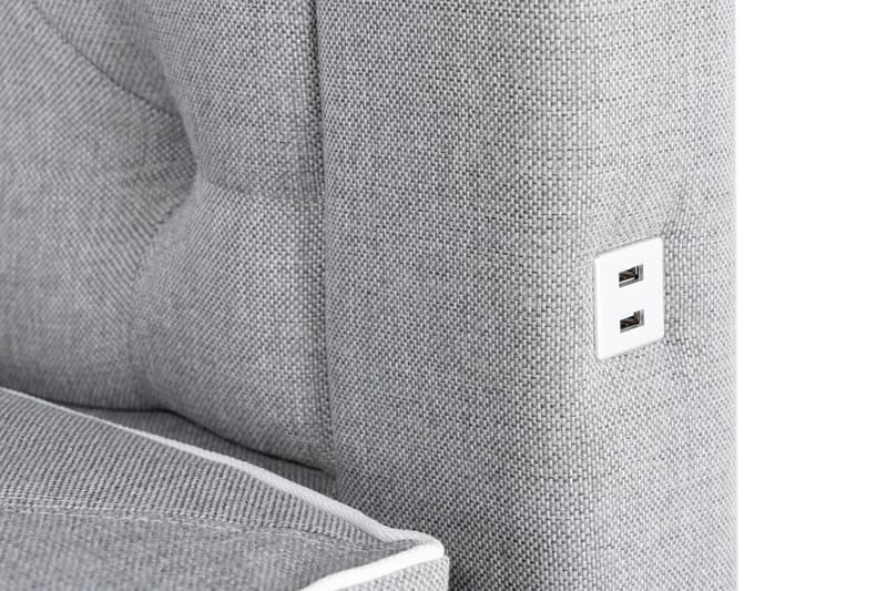 Förvaringssäng Alessia med LED-belysning 160x200 - Grå - Möbler - Säng - Säng med förvaring