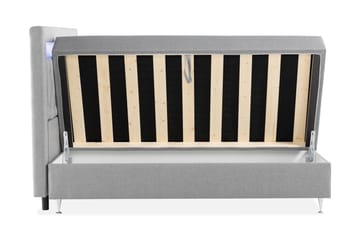 Förvaringssäng Alessia med LED-belysning 160x200 - Grå - Möbler - Säng - Säng med förvaring