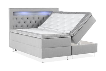 Förvaringssäng Alessia med LED-belysning 160x200 - Grå - Möbler - Säng - Säng med förvaring