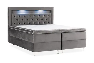 Förvaringssäng Alessia med LED-belysning 160x200 - Mörkgrå - Möbler - Säng - Säng med förvaring