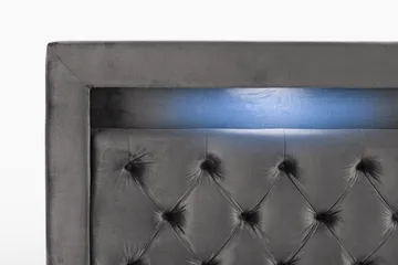 Förvaringssäng Alessia med LED-belysning 160x200 - Mörkgrå - Möbler - Säng - Säng med förvaring