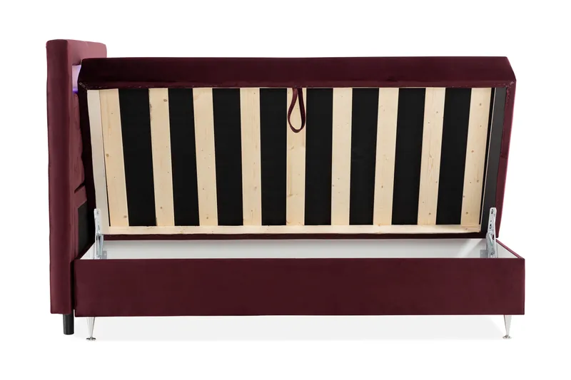 Förvaringssäng Alessia med LED-belysning 180x200 - Röd - Möbler - Säng - Säng med förvaring