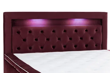 Förvaringssäng Alessia med LED-belysning 180x200 - Röd - Möbler - Säng - Säng med förvaring