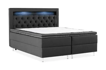 Förvaringssäng Alessia med LED-belysning 180x200 - Svart - Möbler - Säng - Säng med förvaring