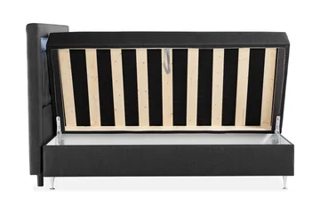 Förvaringssäng Alessia med LED-belysning 180x200 - Svart - Möbler - Säng - Säng med förvaring