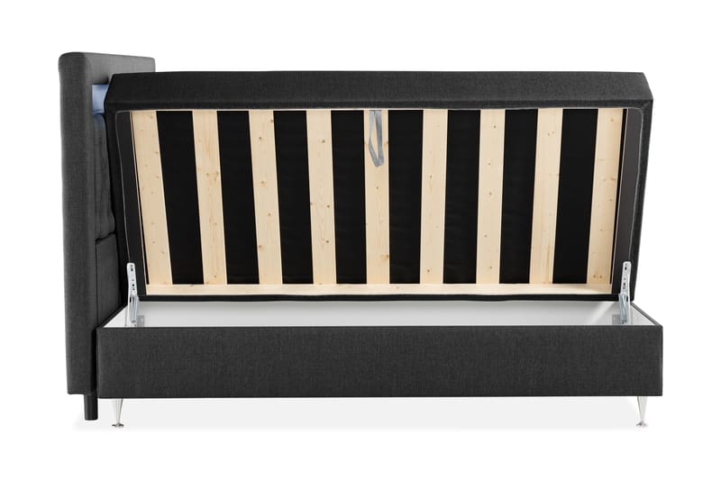 Förvaringssäng Alessia med LED-belysning 180x200 - Svart - Möbler - Säng - Säng med förvaring