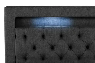 Förvaringssäng Alessia med LED-belysning 180x200 - Svart - Möbler - Säng - Säng med förvaring