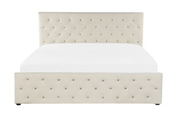 Förvaringssäng Bovelles 160x200 cm - Sammet/Beige - Möbler - Säng - Säng med förvaring - Dubbelsäng med förvaring