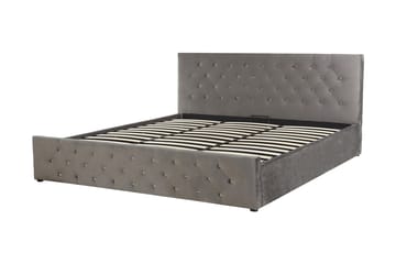 Förvaringssäng Bovelles 180x200 cm - Sammet/Grå - Möbler - Säng - Säng med förvaring - Dubbelsäng med förvaring