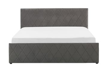Förvaringssäng Cabariot 160x200 cm - Sammet/Grå - Möbler - Säng - Säng med förvaring - Dubbelsäng med förvaring