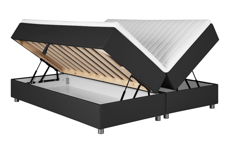 Förvaringssäng Chilla 160x200 cm - Mörkgrå - Dubbelsäng med förvaring - Säng med förvaring
