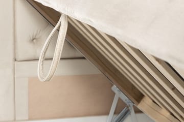 Förvaringssäng Monopoli med LED-belysning 160x200 - Beige - Möbler - Säng - Säng med förvaring - Dubbelsäng med förvaring