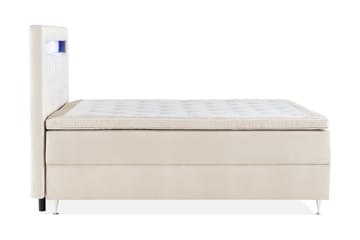 Förvaringssäng Monopoli med LED-belysning 160x200 - Beige - Möbler - Säng - Säng med förvaring - Dubbelsäng med förvaring