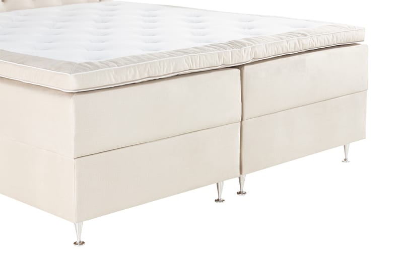 Förvaringssäng Monopoli med LED-belysning 160x200 - Beige - Möbler - Säng - Säng med förvaring - Dubbelsäng med förvaring