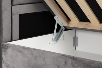 Förvaringssäng Monopoli med LED-belysning 160x200 - Mörkgrå - Möbler - Säng - Säng med förvaring - Dubbelsäng med förvaring