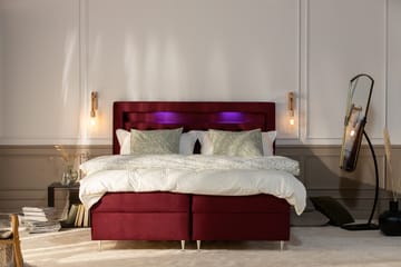 Förvaringssäng Monopoli med LED-belysning 180x200 - Röd - Möbler - Säng - Säng med förvaring - Dubbelsäng med förvaring