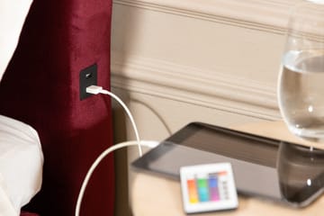 Förvaringssäng Monopoli med LED-belysning 180x200 - Röd - Möbler - Säng - Säng med förvaring - Dubbelsäng med förvaring