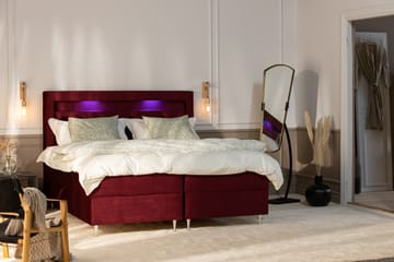 Förvaringssäng Monopoli med LED-belysning 180x200 - Röd - Möbler - Säng - Säng med förvaring - Dubbelsäng med förvaring