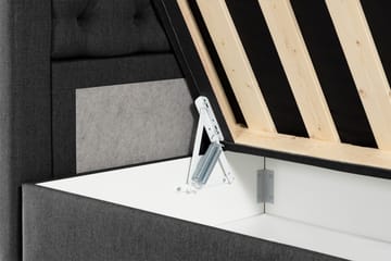 Förvaringssäng Monopoli med LED-belysning 180x200 - Svart - Möbler - Säng - Säng med förvaring - Dubbelsäng med förvaring