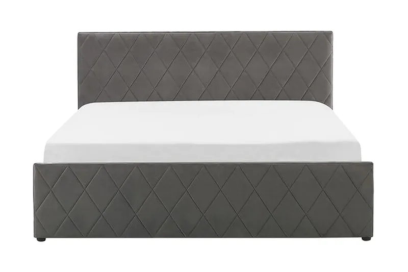 Rochefort Förvaringssäng 160x200 cm, Sammet/Grå