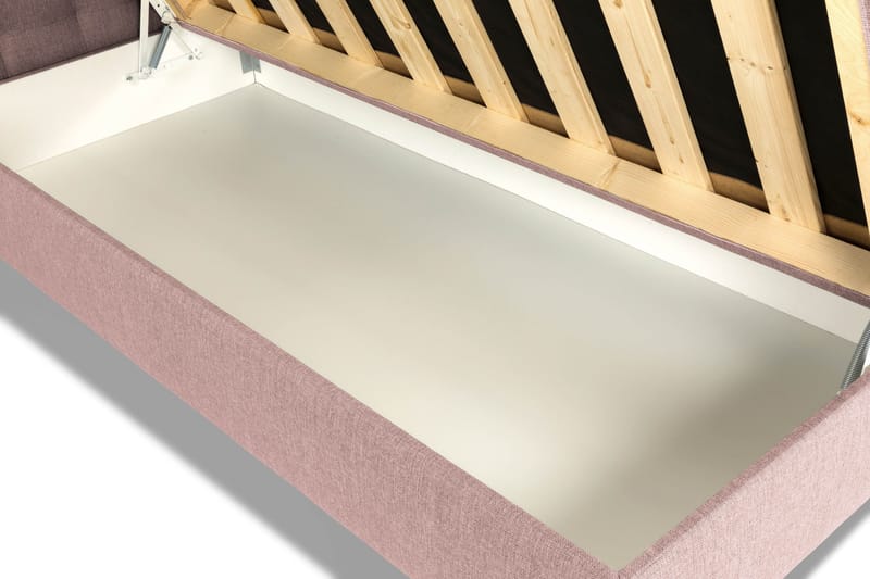 Sängpaket Suset Box Bed 120x200 - Rosa - Dubbelsäng med förvaring - Säng med förvaring