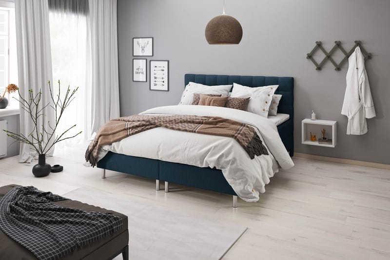 Sängpaket Suset Box Bed 160x200 - Mörkblå - Möbler - Säng - Säng med förvaring