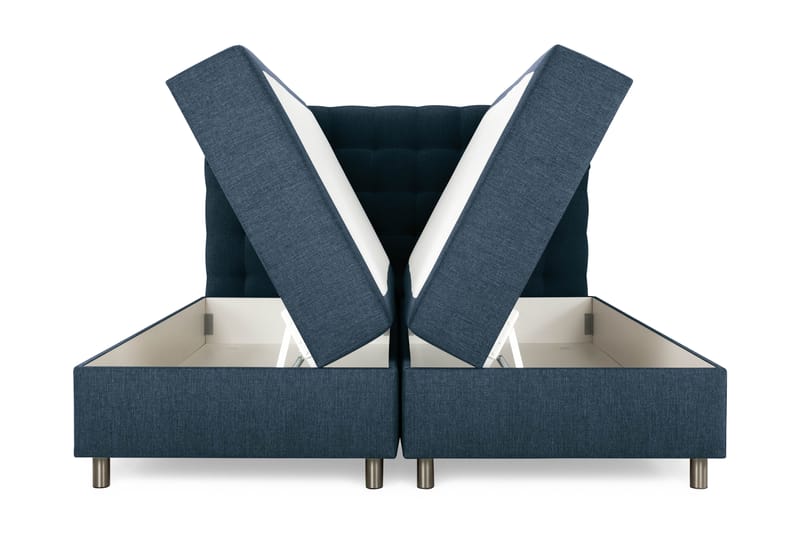 Sängpaket Suset Box Bed 160x200 - Mörkblå - Dubbelsäng med förvaring - Säng med förvaring