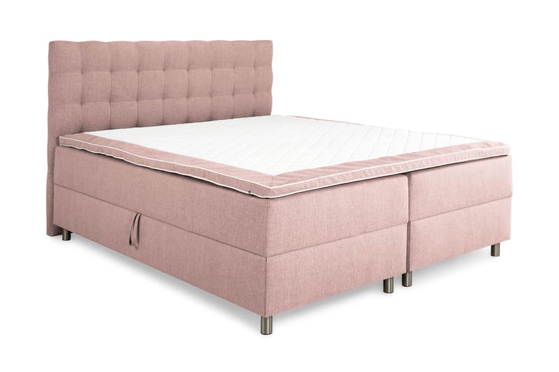 Sängpaket Suset Box Bed 160x200 - Rosa - Dubbelsäng med förvaring - Säng med förvaring