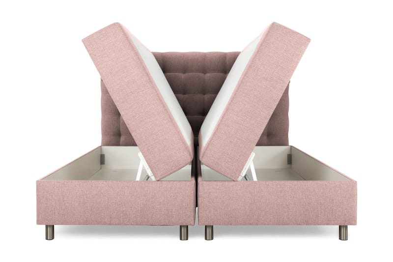 Sängpaket Suset Box Bed 160x200 - Rosa - Dubbelsäng med förvaring - Säng med förvaring