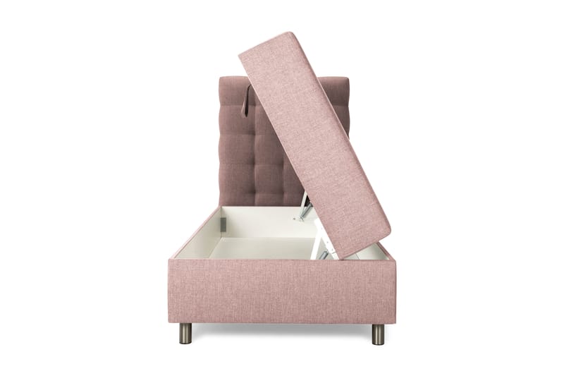 Sängpaket Suset Box Bed 90x200 - Rosa - Dubbelsäng med förvaring - Säng med förvaring