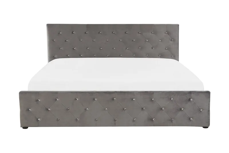 Saleux Förvaringssäng 180x200cm, Sammet/Grå