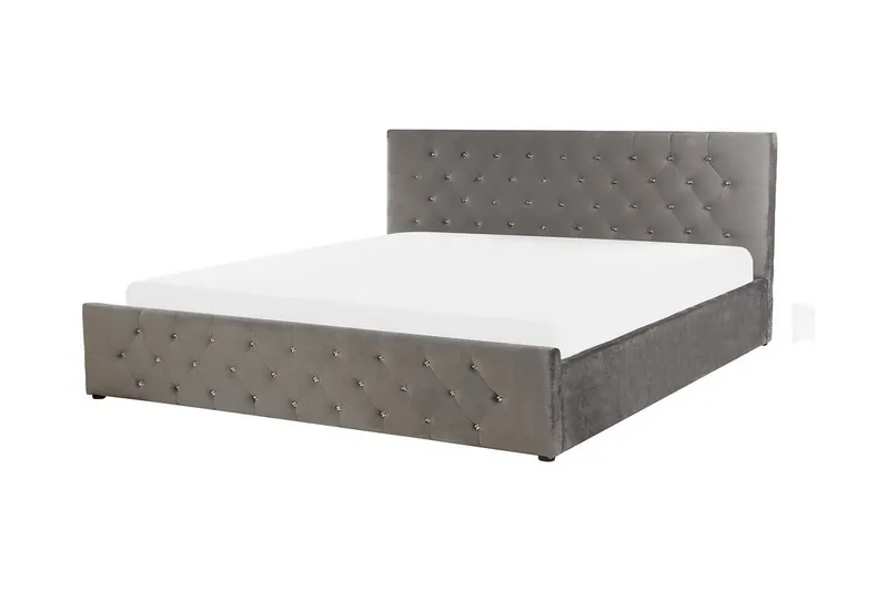 Saleux Förvaringssäng 180x200cm - Sammet/Grå - Möbler - Säng - Säng med förvaring