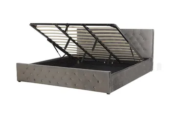 Saleux Förvaringssäng 180x200cm - Sammet/Grå - Möbler - Säng - Säng med förvaring