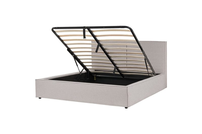 Dubbelsäng Moissac med lamellram Grå-Svart, 180x200 cm, Grå-Svart, 180x200 cm