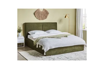 Dubbelsäng Moissac med lamellram Grön-Svart, 160x200 cm - Grön-Svart, 160x200 cm - Möbler - Säng - Säng med förvaring