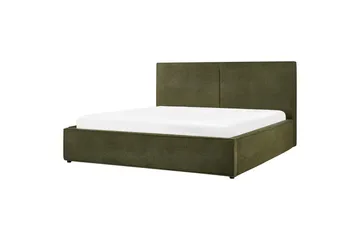 Dubbelsäng Moissac med lamellram Grön-Svart, 180x200 cm - Grön-Svart, 180x200 cm - Möbler - Säng - Säng med förvaring