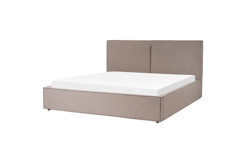 Dubbelsäng Moissac med lamellram Taupe-Svart, 180x200 cm - Taupe-Svart, 180x200 cm - Möbler - Säng - Säng med förvaring