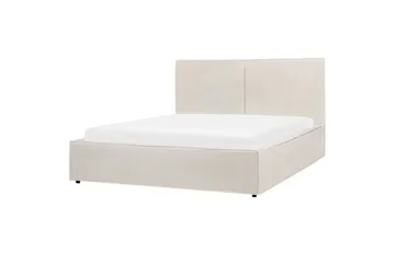 Dubbelsäng Moissac med lamellram Vit-Svart, 160x200 cm - Vit-Svart, 160x200 cm - Möbler - Säng - Säng med förvaring