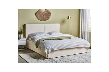 Dubbelsäng Moissac med lamellram Vit-Svart, 160x200 cm - Vit-Svart, 160x200 cm - Möbler - Säng - Säng med förvaring