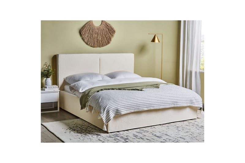 Dubbelsäng Moissac med lamellram Vit-Svart, 160x200 cm - Vit-Svart, 160x200 cm - Möbler - Säng - Säng med förvaring